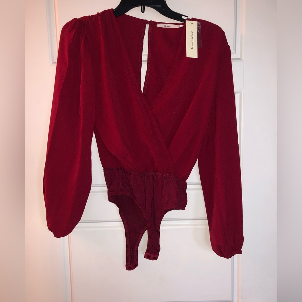 Red body suit blouse
